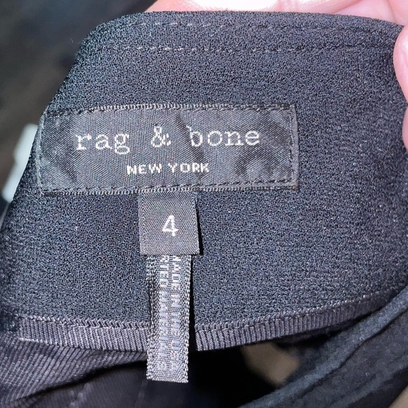 Rag & Bone Maverick Black Mini Skirt Size 4 Front Zip Pocket Detail - Picture 2 of 9